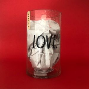 Rae Dunn LOVE glass candle holder